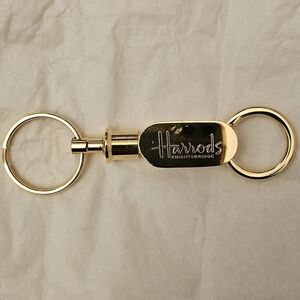NEW Harrods Of London Valet Gold Tone Keychain